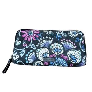 Vera Bradley Bramble Accordion Wallet Women's Black Blue‎ Purple RFID Zip